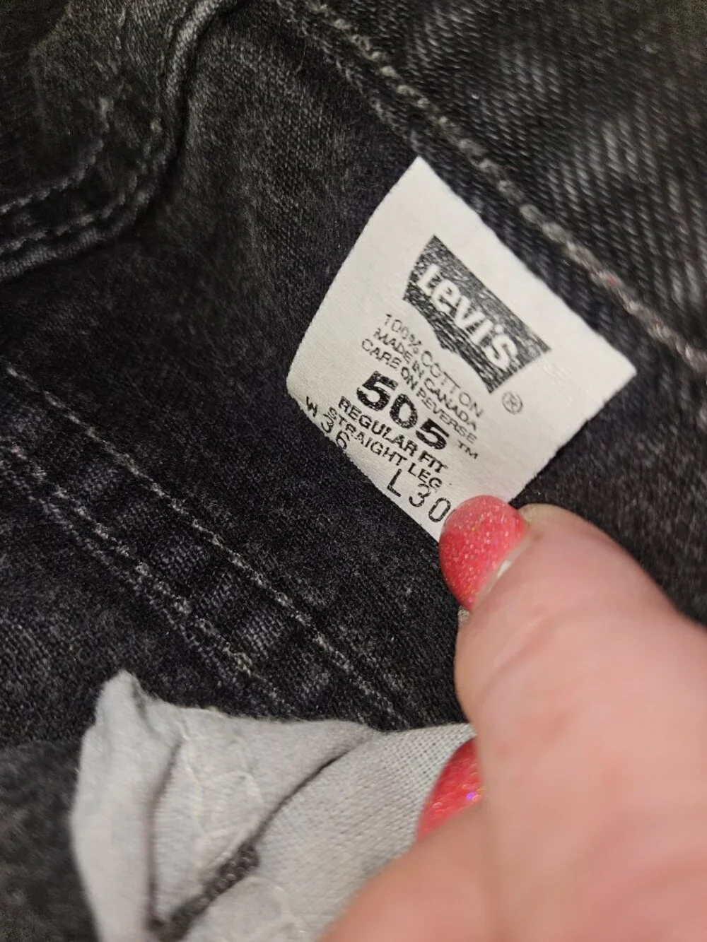 Black Denim Jeans 36 x 30 - Classic Style